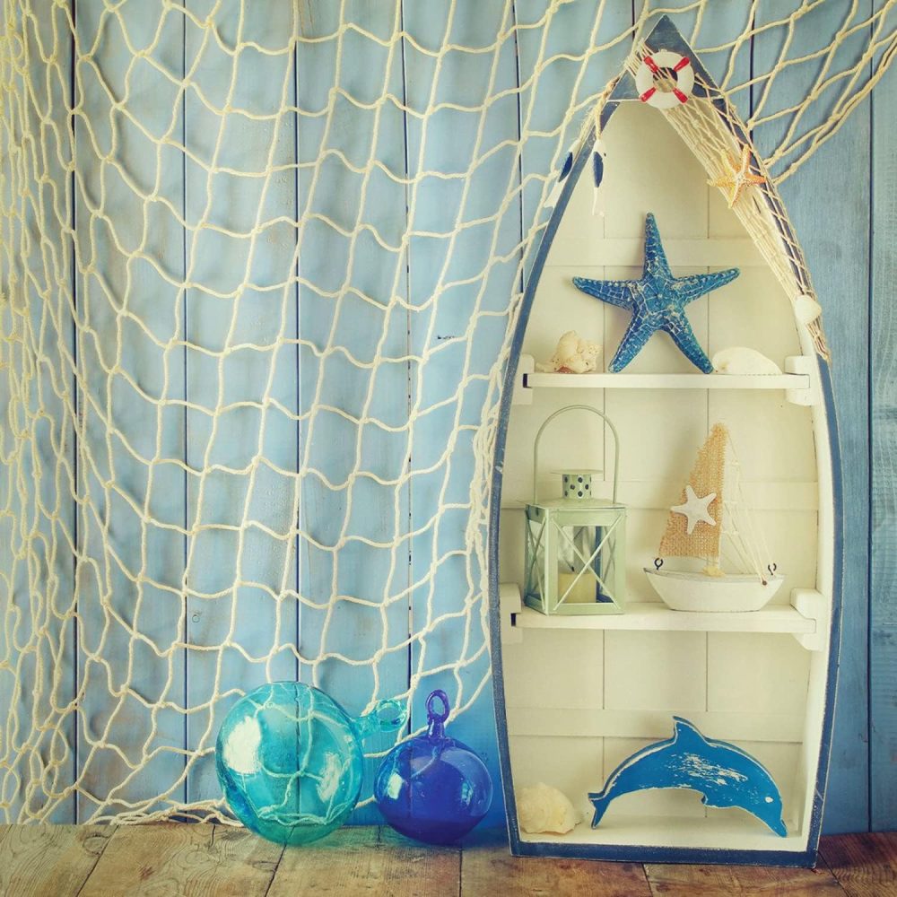 4E's Novelty Fish Net Decorative - Pack of 3 - Natural Cotton Fishnet Decor - Each 14 x 4 feet - for Mermaid Party Decorations, Luau Tropical Nautical Beach Table Cover - Image 6